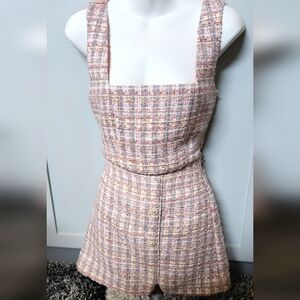House of Harlow 1960 Pink Fitted 2PC Set Top And Skirt XS/S Pear Shape